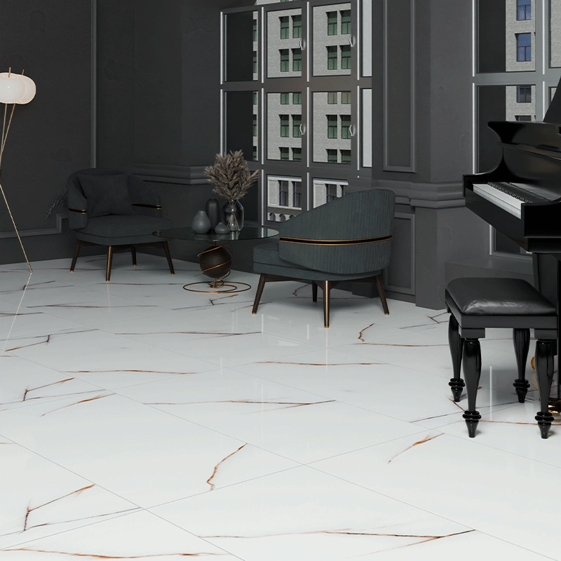 Plăci de porțelan "Belita" alb lustruit 60x120cm