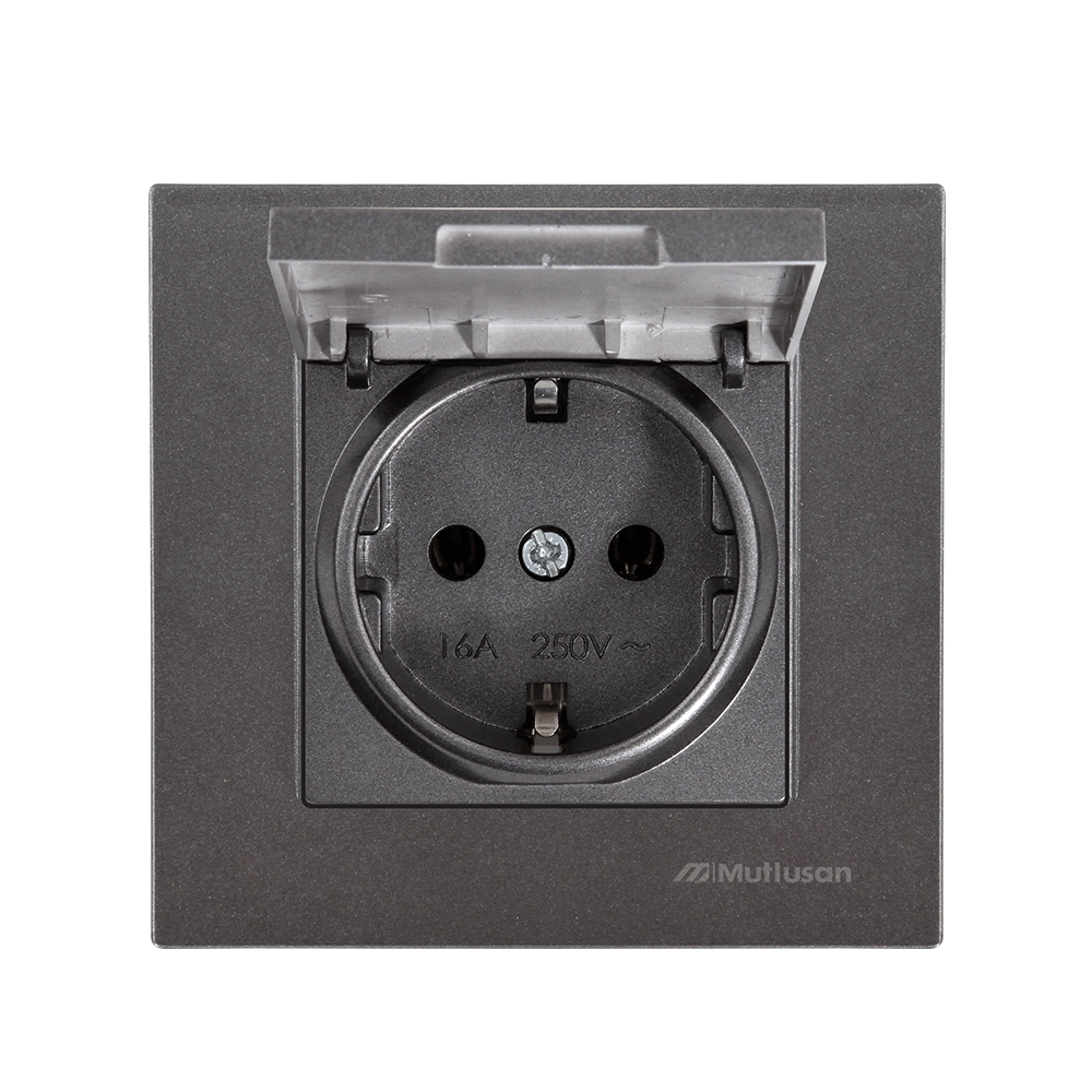 Priză simplă cu capac 16A Fume Rita Mutlusan