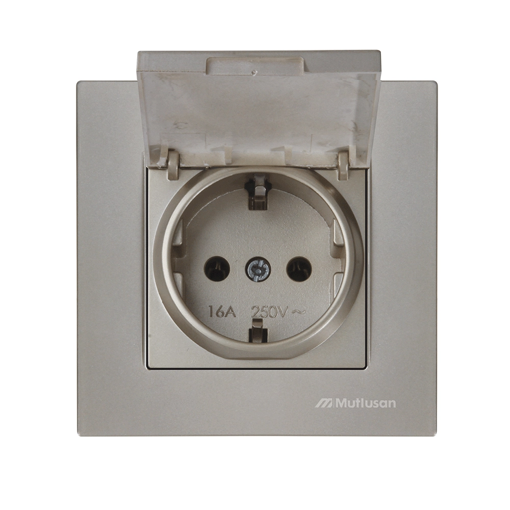 Priză simplă cu capac 16A Titan Rita Mutlusan