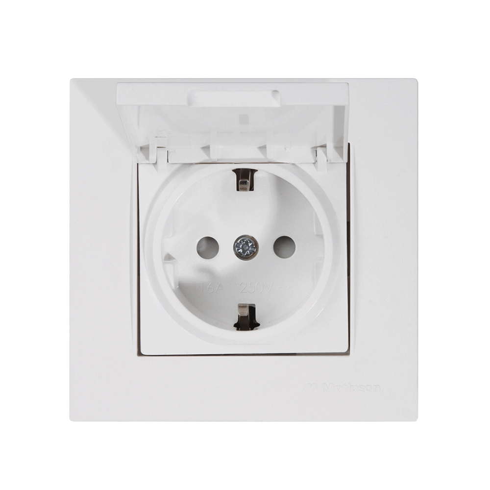 Priză simplă cu capac 16A alb Rita Mutlusan