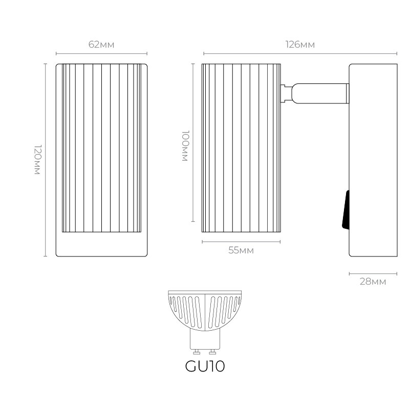 Aplică neagră AP-10-B