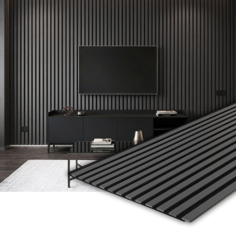 Panou MDF acustic 60x275cm Antracit + CADOU: Lipici de montare