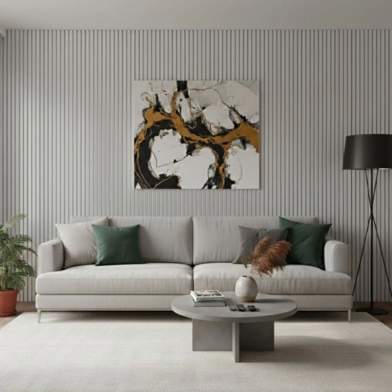 Panou MDF acustic 60x275cm argintiu