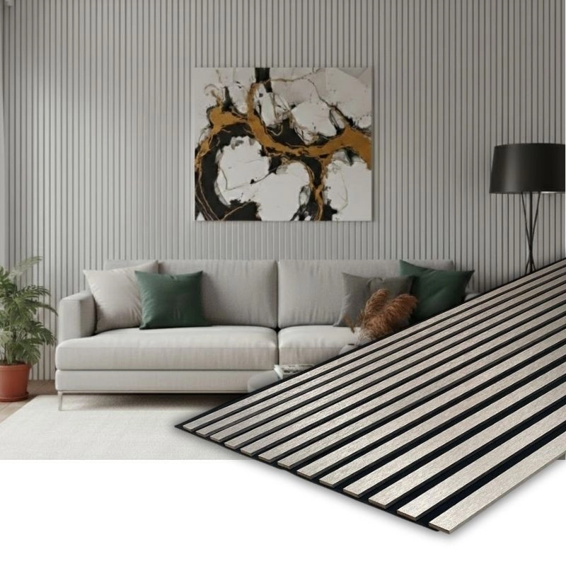 Panou MDF acustic 60x275cm argintiu