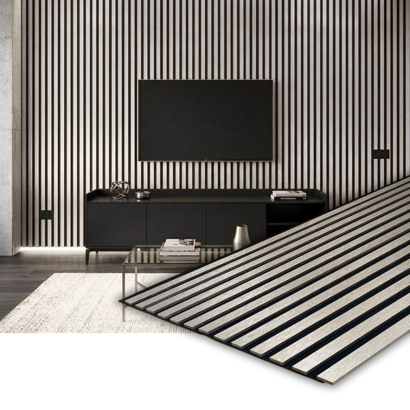 Panou MDF acustic 60x275cm argintiu + CADOU: Lipici de montare