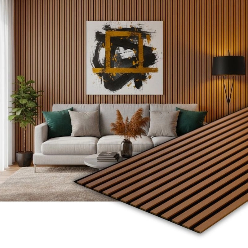 Panou MDF acustic 60x275cm Teak