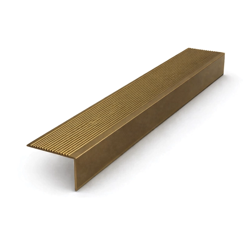 Aluminiu pentru treaptă în formă de D 38x22 - Bronz