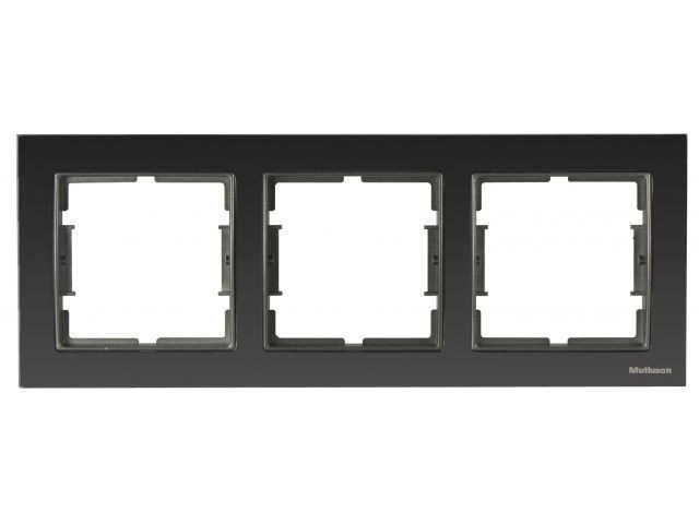 Cadru triplu orizontal cromat Gri Elitra