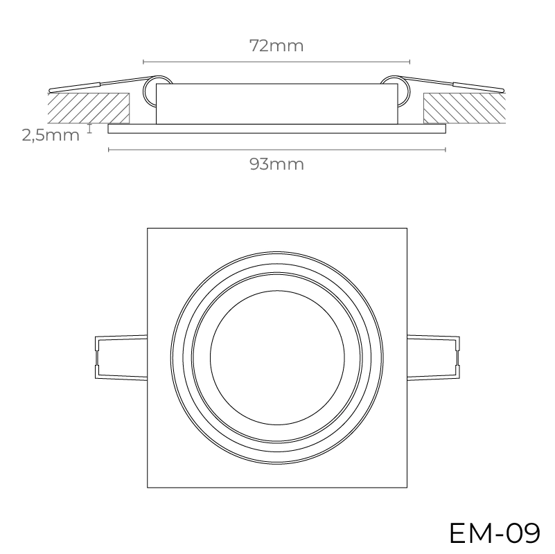 Aluminiu lună alb pătrat
