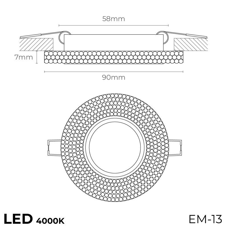 Luna rotundă din aluminiu - 4000K
