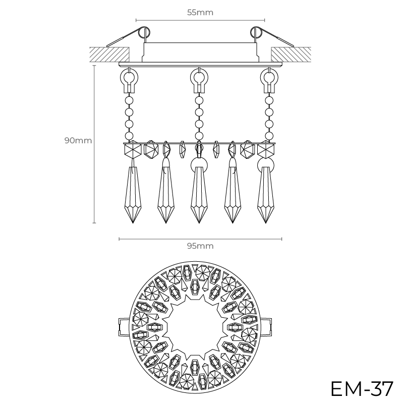 Lună de cristal crom