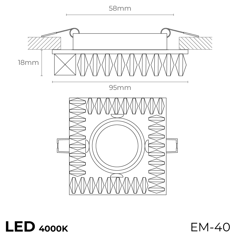 Lună de cristal pătrat
