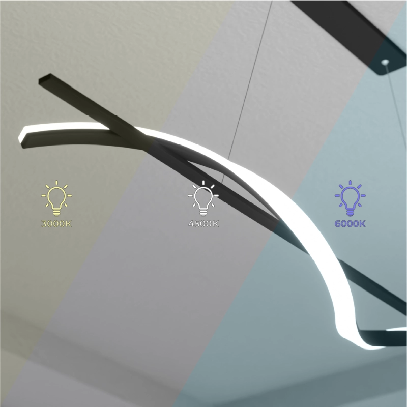 Candelabru suspendat 100cm Aluminiu + Acrilic