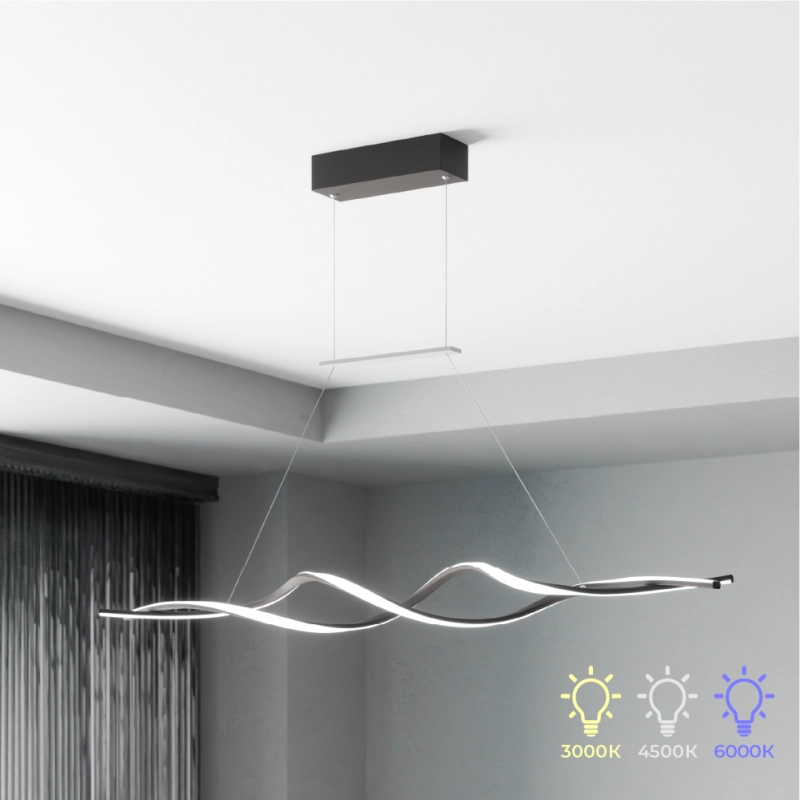 Candelabru suspendat LED negru