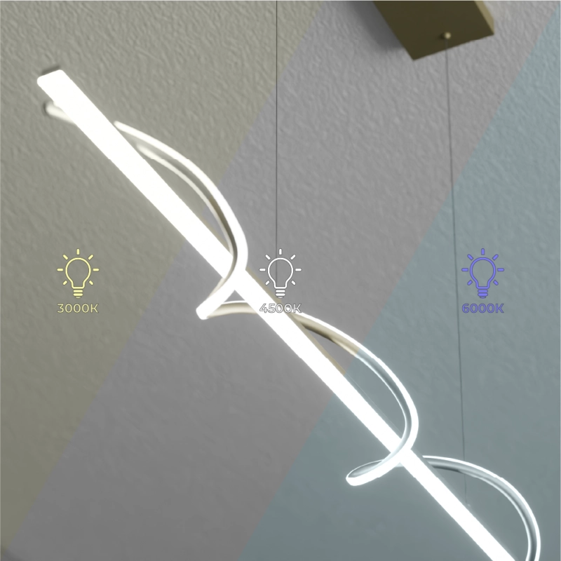 LED candelabru suspendat 100cm aur