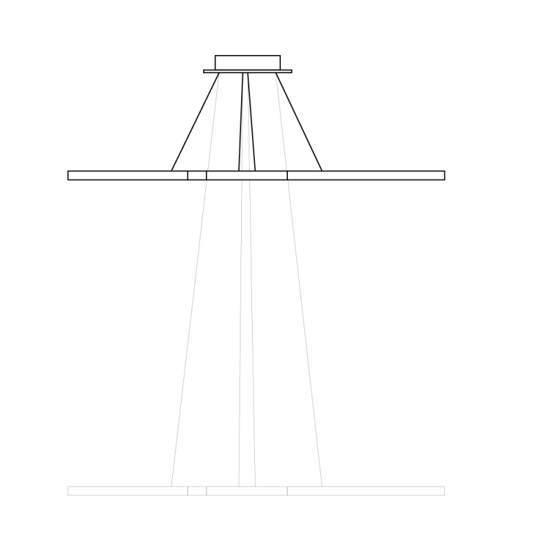 Candelabru LED suspendat (75+32cm)