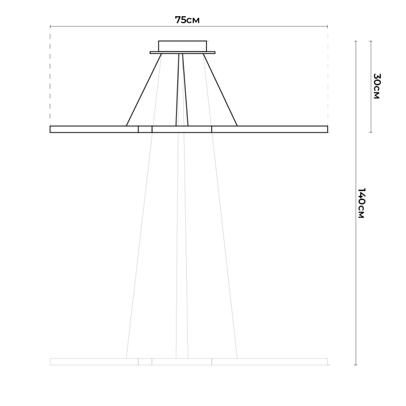 Candelabru LED suspendat (75+32cm)