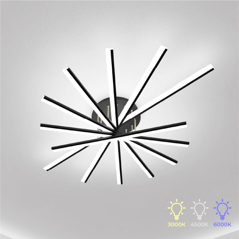 Candelabru LED negru 108x15cm 7L