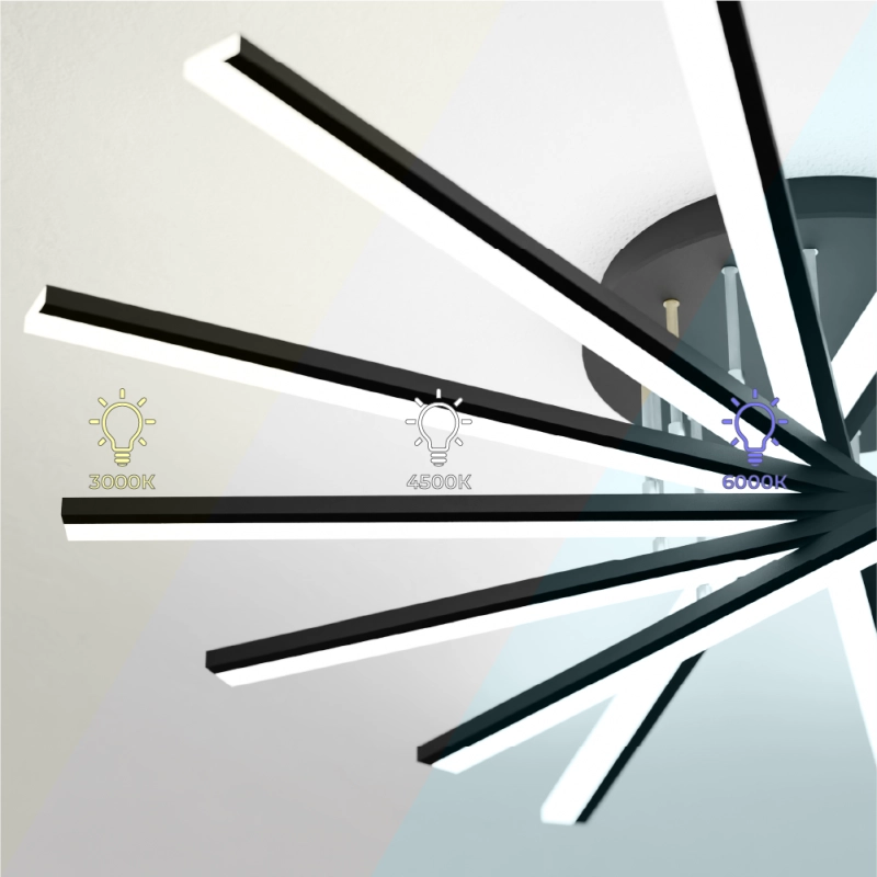 Candelabru LED negru 108x15cm 7L