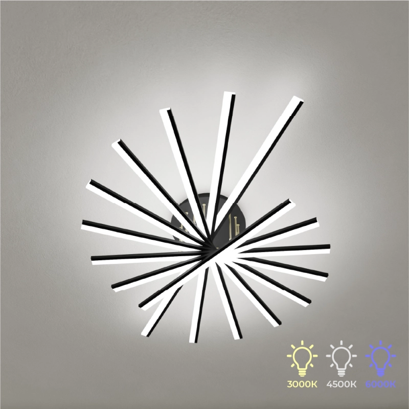 Candelabru LED negru 108x15cm 9L