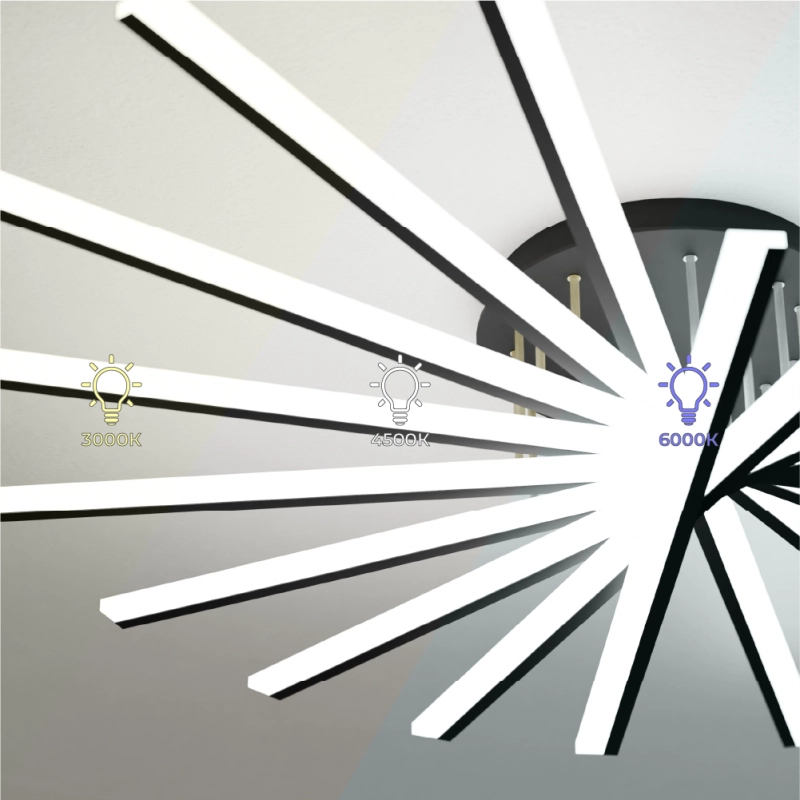Candelabru LED negru 108x15cm 9L