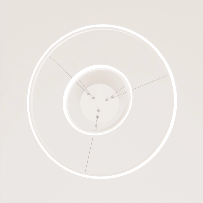 Candelabru LED 2 runde (20+40cm) Alb