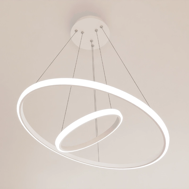 Candelabru LED 2 runde (20+40cm) Alb