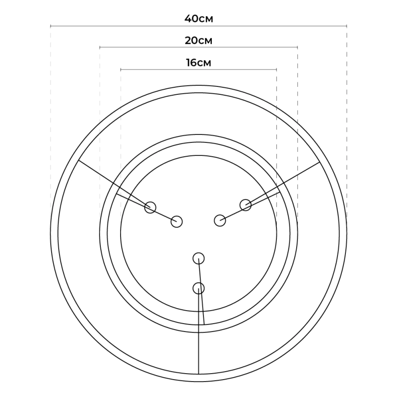 Candelabru suspendat 2 cercuri (20+40cm) Aur