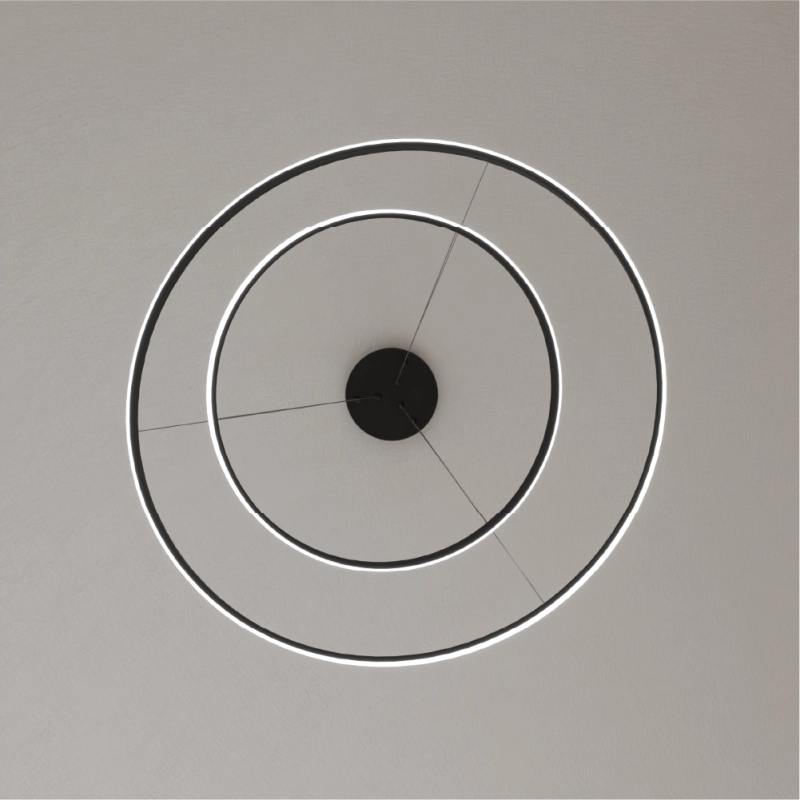 Candelabru LED 2 rotund (40+60cm) Negru