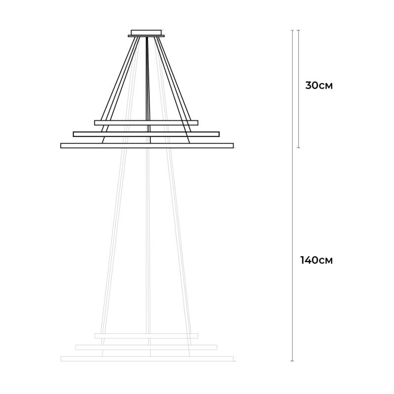 Candelabru LED 3 runde (20+40+60cm) Alb