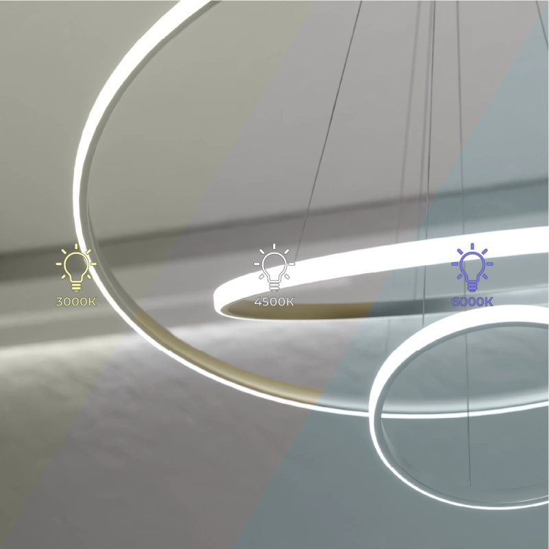 Candelabru LED 3 runde (20+40+60cm) Aur