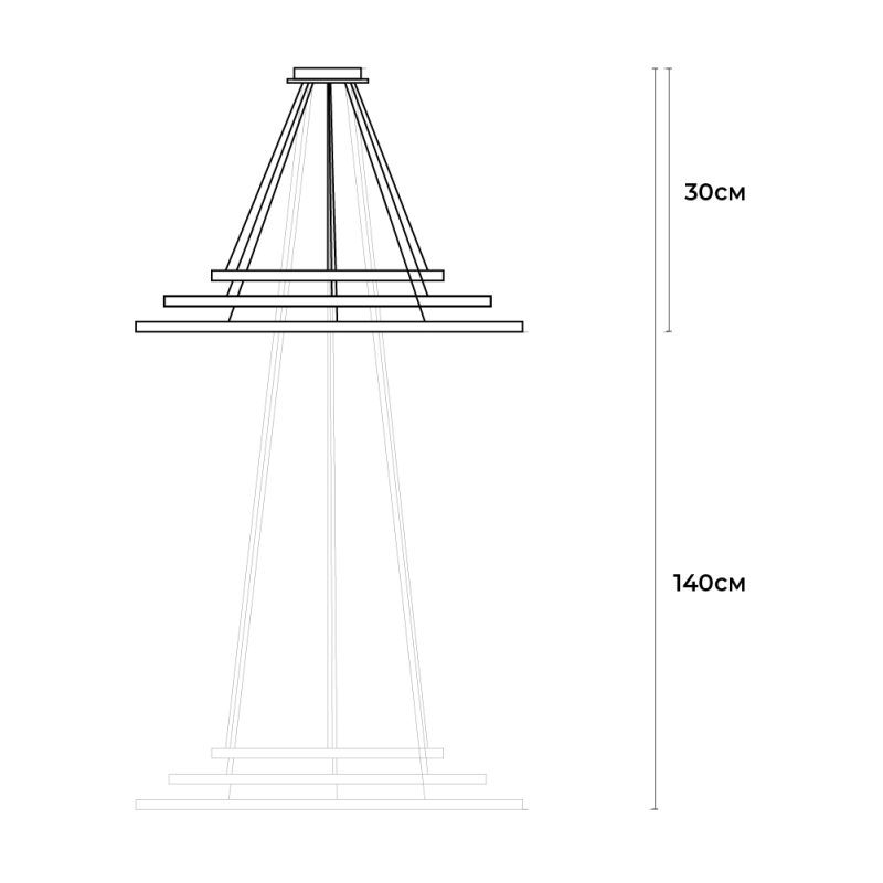 Candelabru LED 3 runde (20+40+60cm) Aur