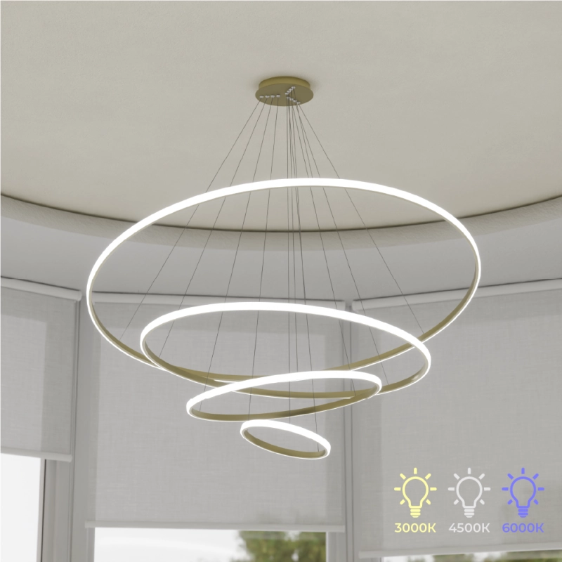 Candelabru LED 4 runde (20+40+60+80cm) Aur