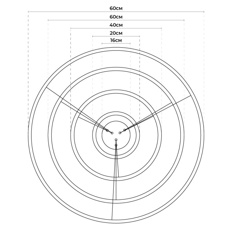 Candelabru LED 4 runde (20+40+60+80cm) Aur