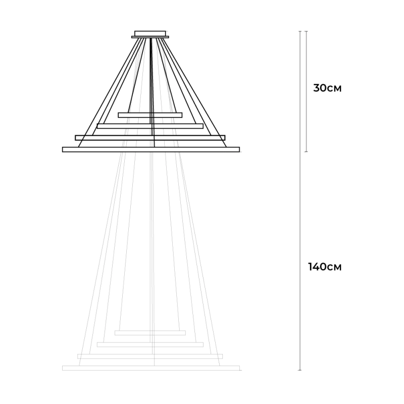 Candelabru LED 4 runde (20+40+60+80cm) Aur