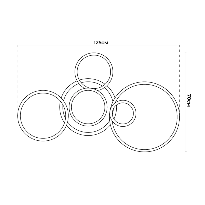 Dimmer LED pentru montare la suprafață - 6 inele 125x70cm