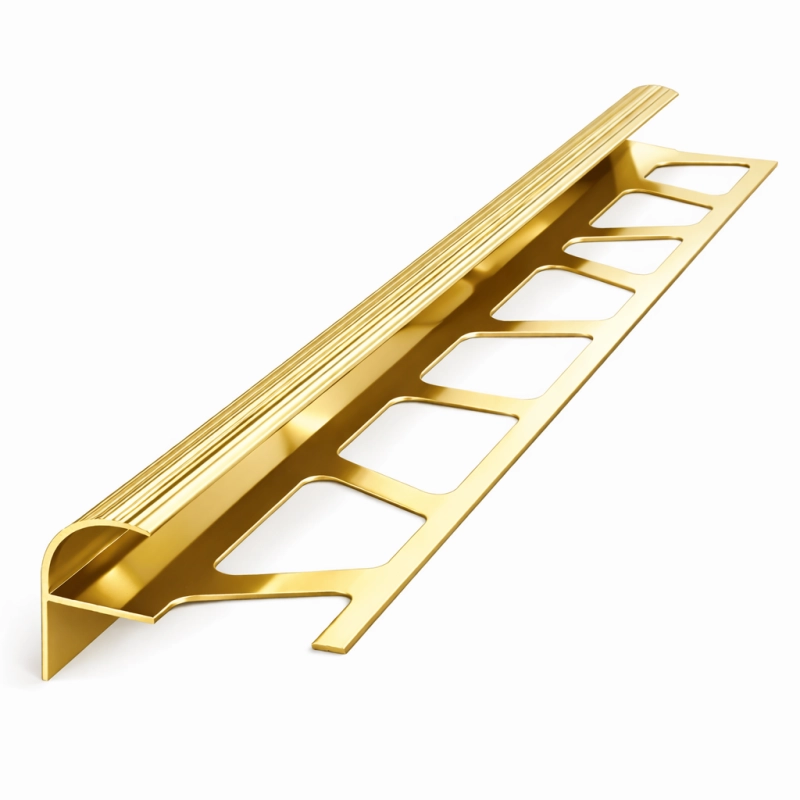 Aluminiu pentru treaptă în formă de F - Aur lustruit